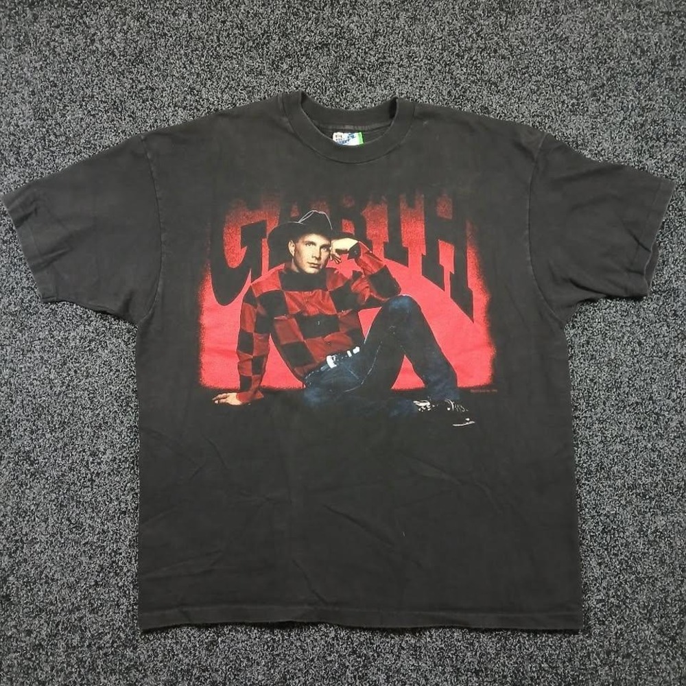 Vintage 1993 Garth Brooks Ropin The Wind Tour T-Shirt XL Black Single Stitch
